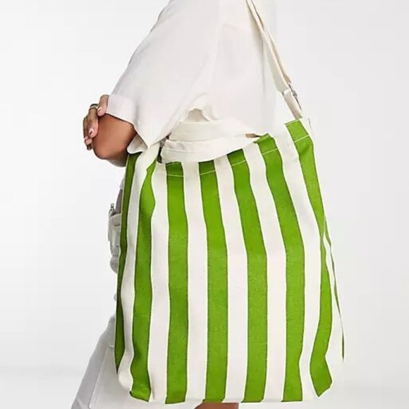 NWT Baggu Duck Bag - Green Awning Stripe - Picture 4 of 6